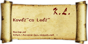 Kovács Leó névjegykártya