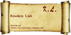 Kovács Leó névjegykártya