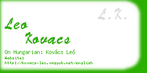 leo kovacs business card