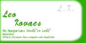 leo kovacs business card